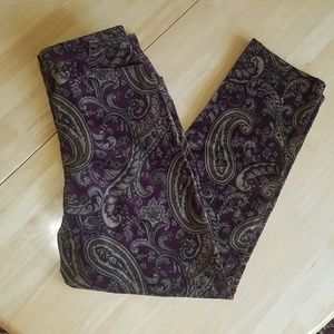 Vintage Jones New York Maroon Paisley Pants